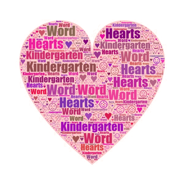 Kindergarten Valentine Word Hearts